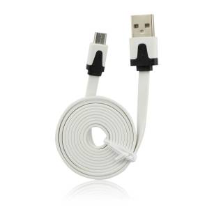 Kabel płaski Micro USB bialy