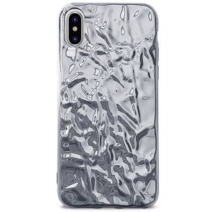 PURO Glam Metal Flex Cover Etui iPhone X / XS srebrny 