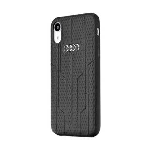 AUDI Leather Case iPhone XR czarne 